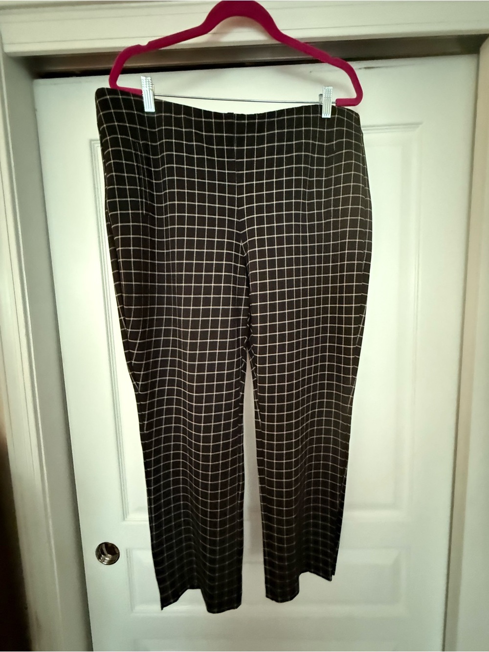 Chico's Black Grid Straight-Leg Pants